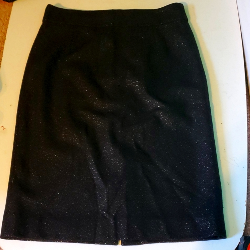 J. Crew women's 2 wool blend black below knees skirt with metalic specks